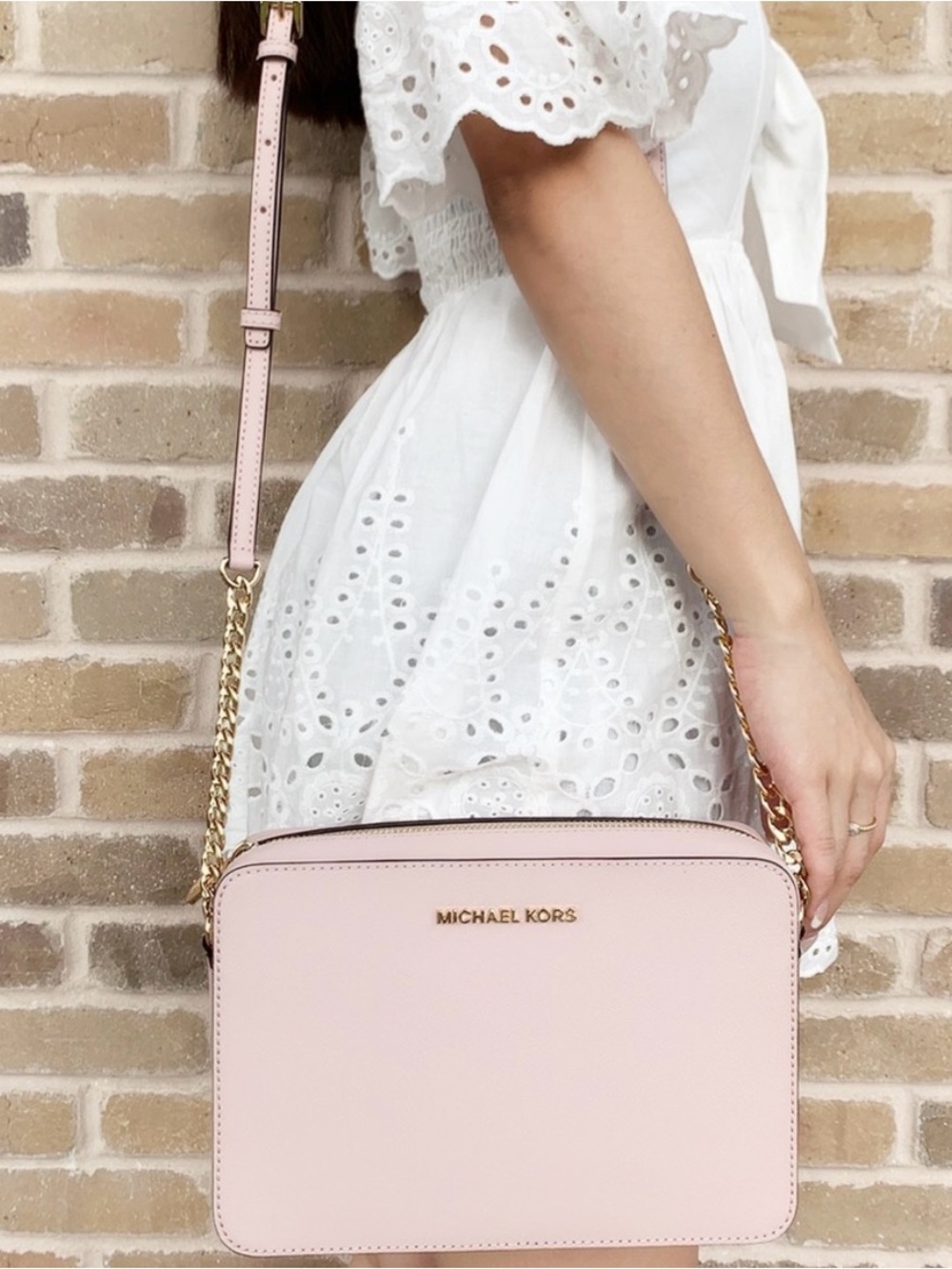 Michael Kors Blush Crossbody with Gold Chain